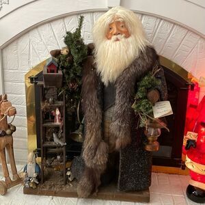Barbara Buck Artisan Santa- Vintage. Approximately 3 ft. Tall. Handmade.